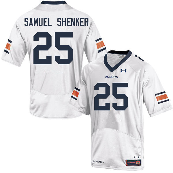 Auburn Tigers Men's John Samuel Shenker #25 White Under Armour Stitched College 2022 NCAA Authentic Football Jersey TWR4674AV